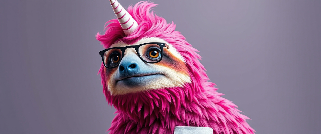 Slothicorn — the pink unicorn-sloth Sogni mascot