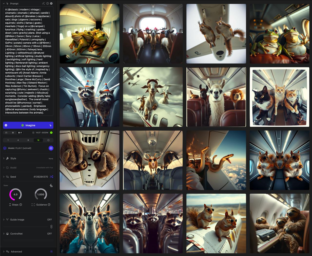 A randomized Sogni Studio batch varying subjects, places, styles, and moods