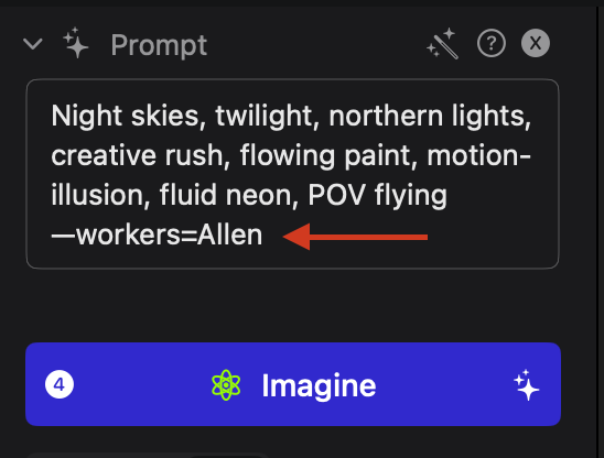 Using the workers flag in a Sogni prompt